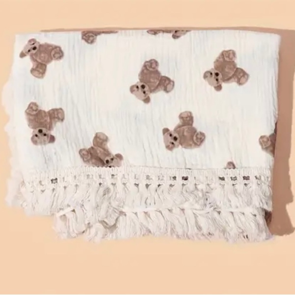 Teddy bear muslin blanket